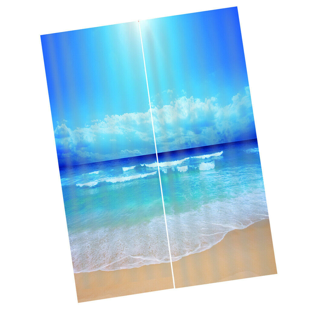 Seaside Scenery Landscape Blackout Curtains for Living Room Style-3