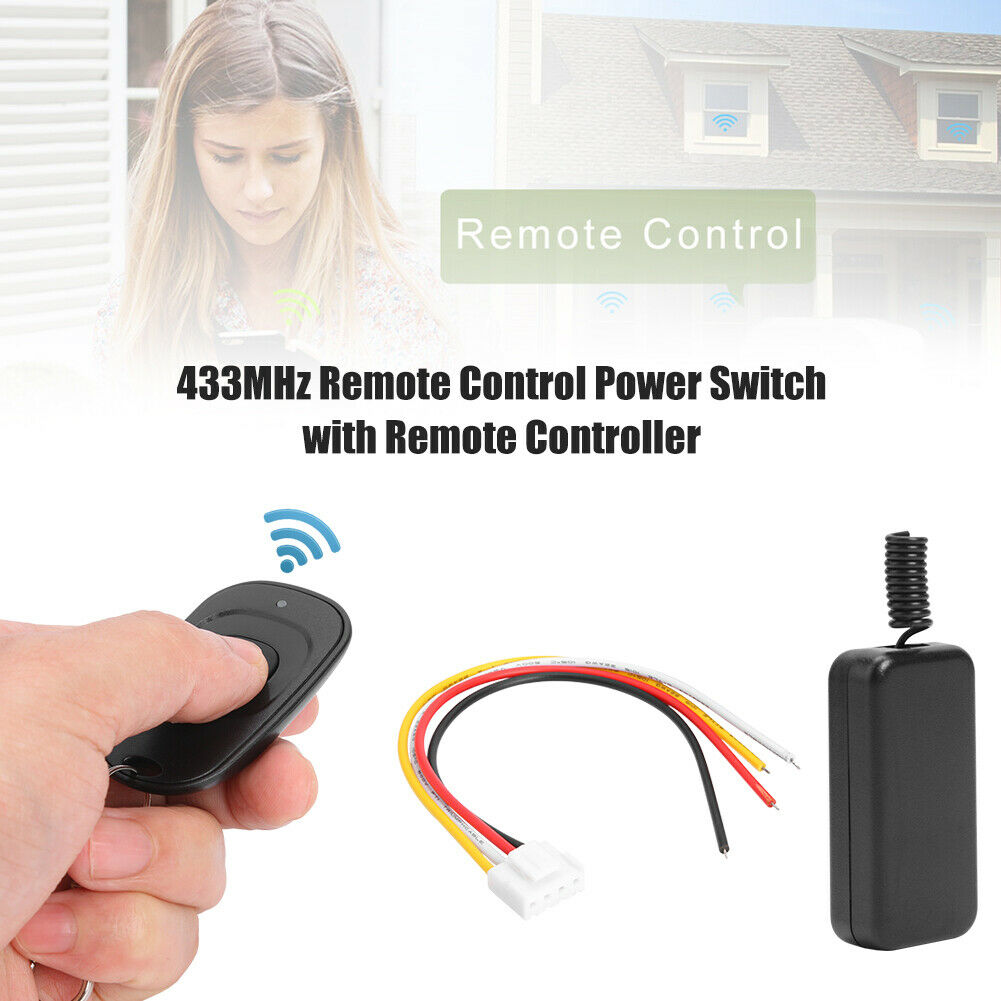 433 MHz 5-12V Remote Control Switch + 1 Button RF Transmitter for LED Light @
