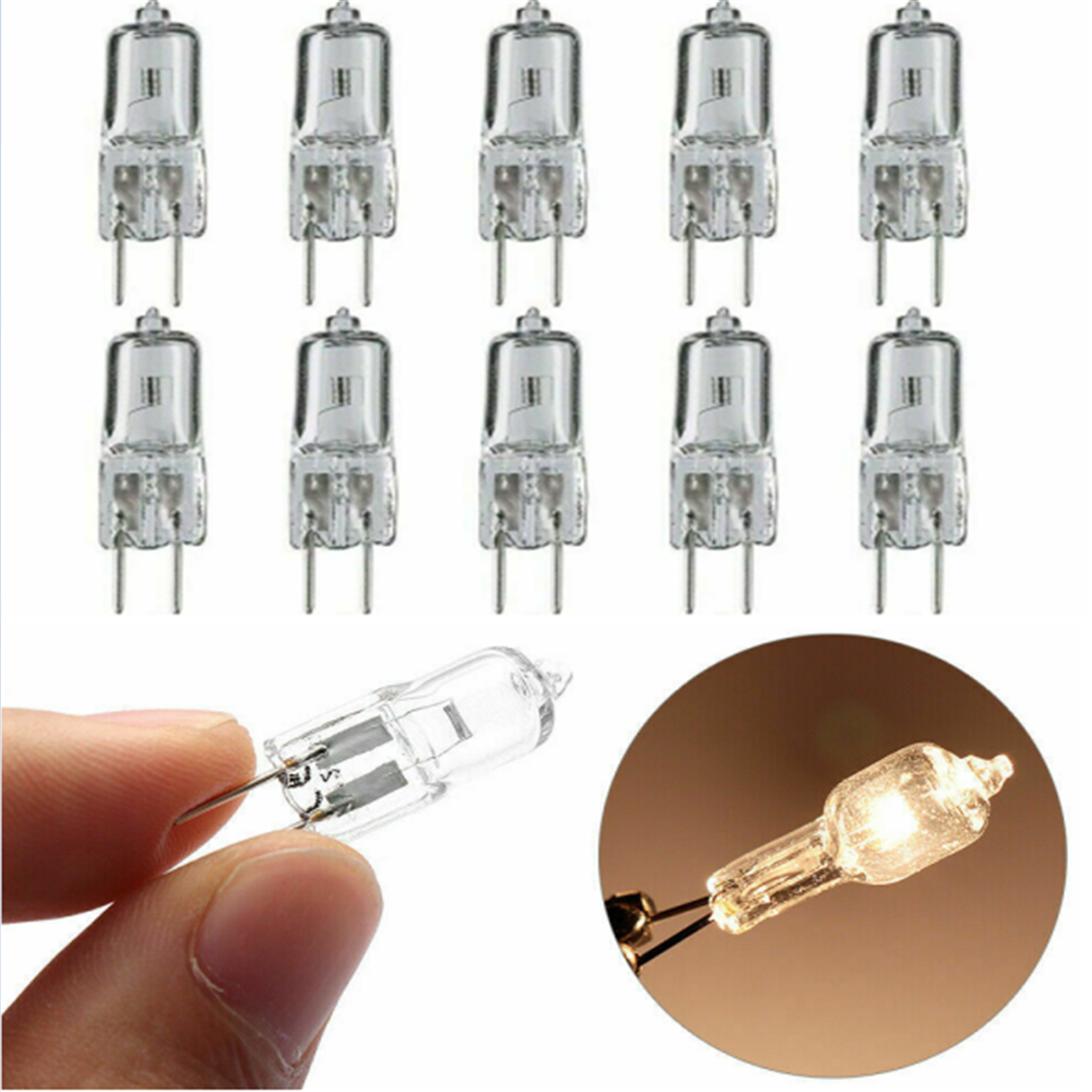 10 PCS 10 Watt 12 Volt Halogen Light Bulbs G4 Base Bi-Pin 12V 10W T3 JC Lamp