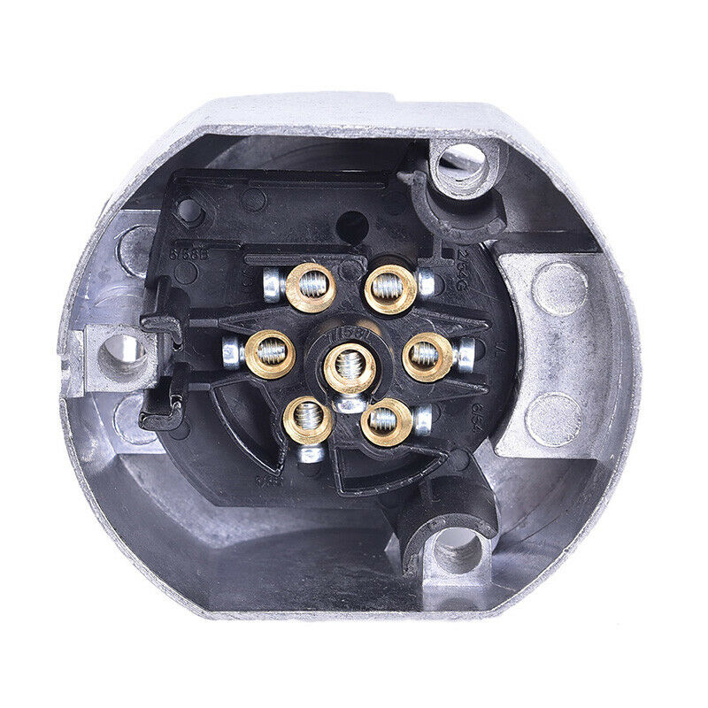 12V 7Pin Aluminum Alloy Connector Socket & EU Plug Trailer Car Caravan TowbaBDA