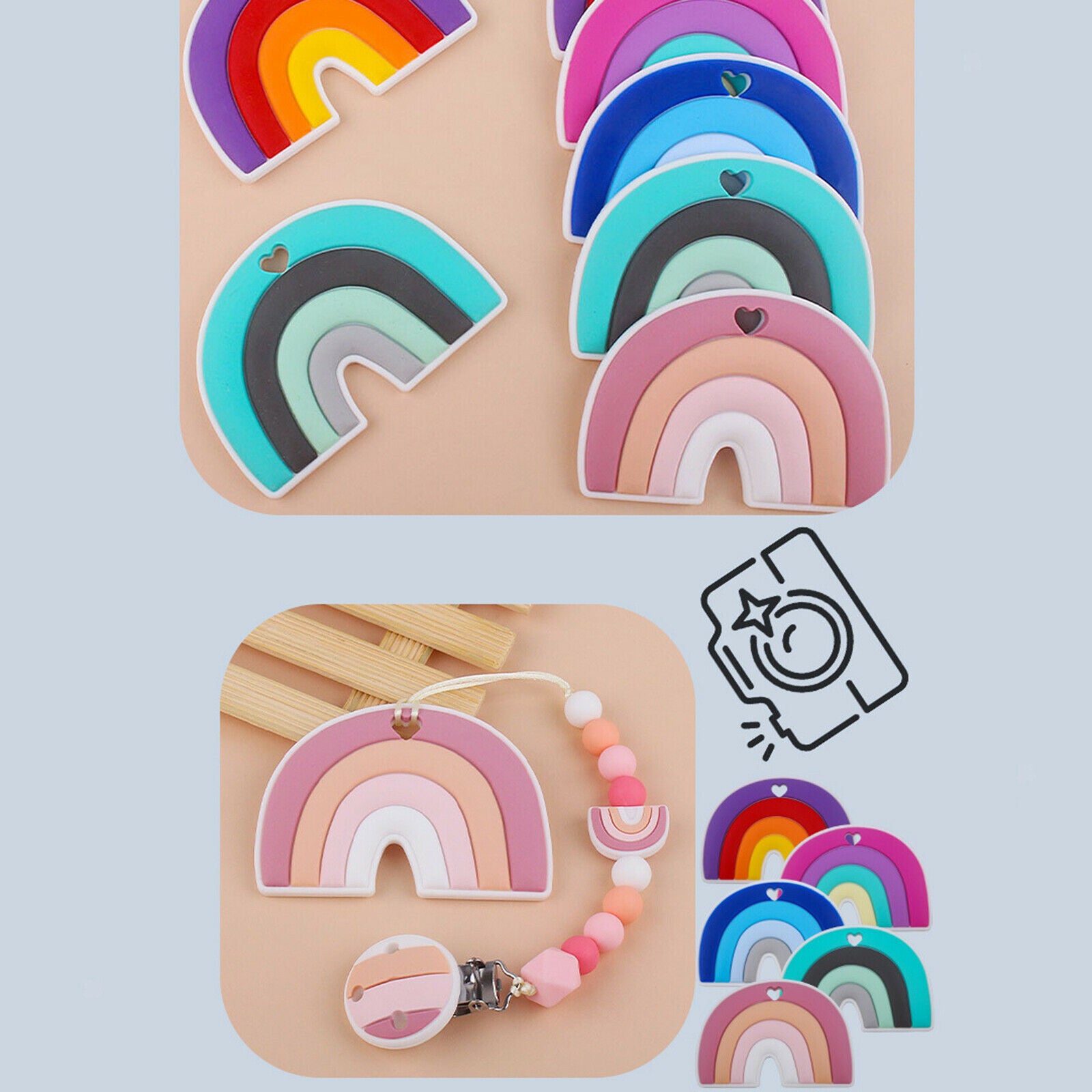 5x Silicone Baby Toddler Teethers Biting Toys Teethers Molar Rod Nurse Gift