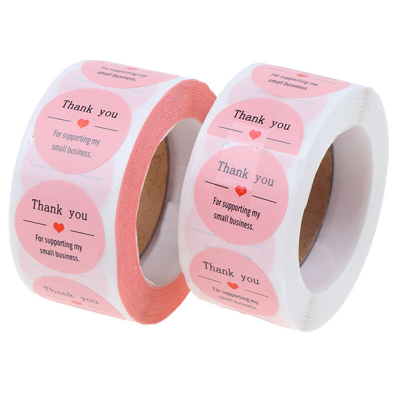 Pink Paper Label Stickers Thank You Stickers Scrapbooking 500pcs Seal Lab.l8