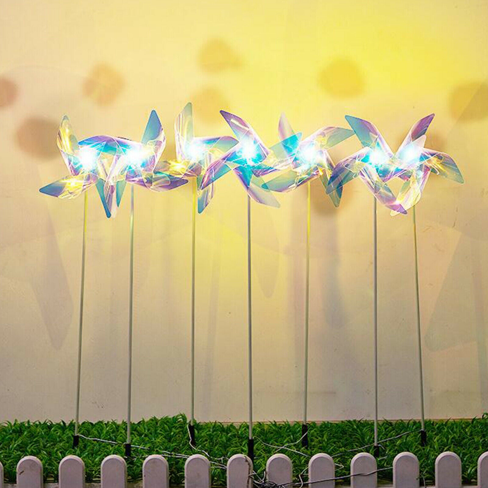 Outdoor LED Windmill Garden Lights Yard Landscape Ground Light Walkway Decor
