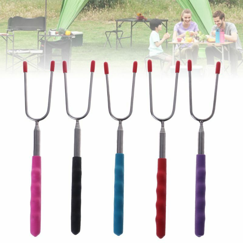 1PC Telescoping BBQ Marshmallow Roasting Sticks Smores Skewers Hot Dog Fork
