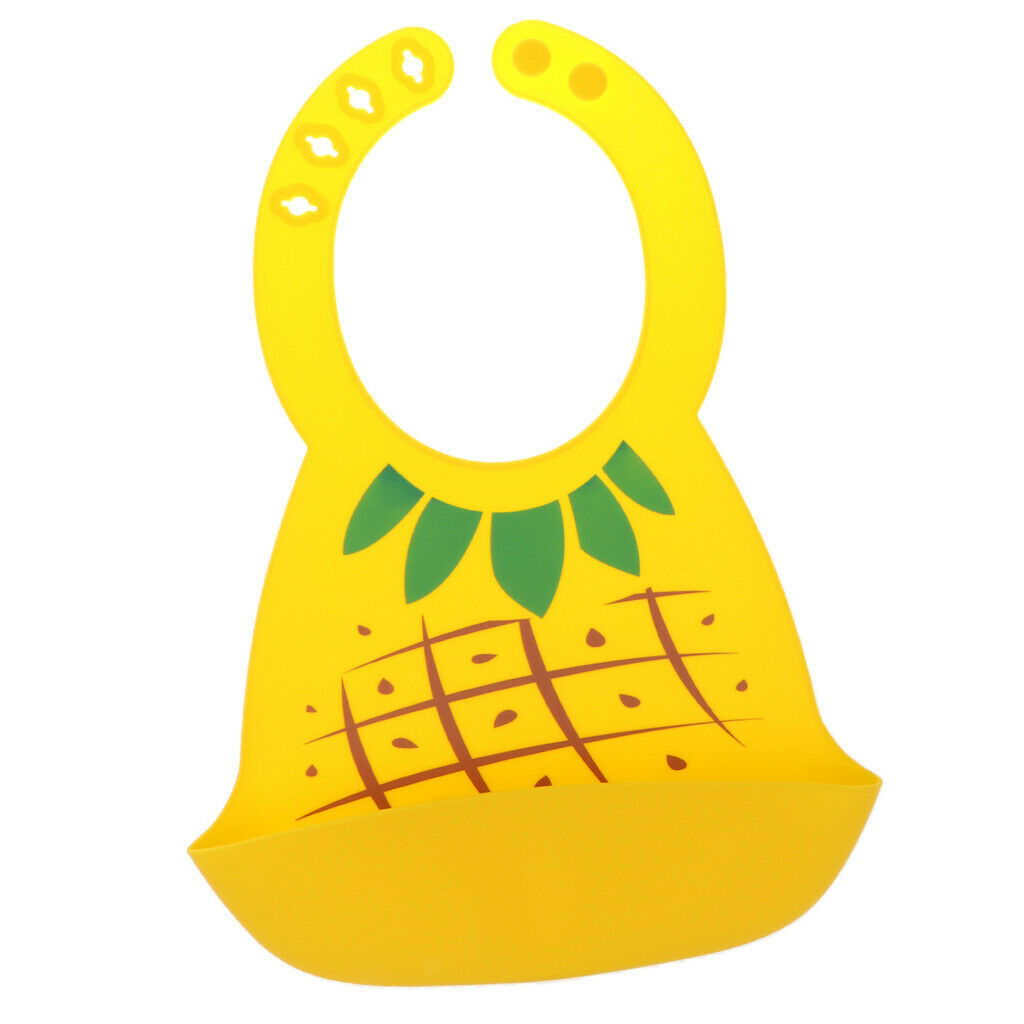 Baby Infants Cute Silicone Waterproof Bibs Baby Lunch Bibs  Pineapple