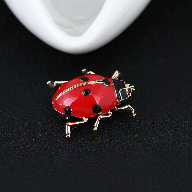 FashionEnamel Red Ladybug Insect Brooches Beetle Pin Scarf Corsage Jewelry Gi TH