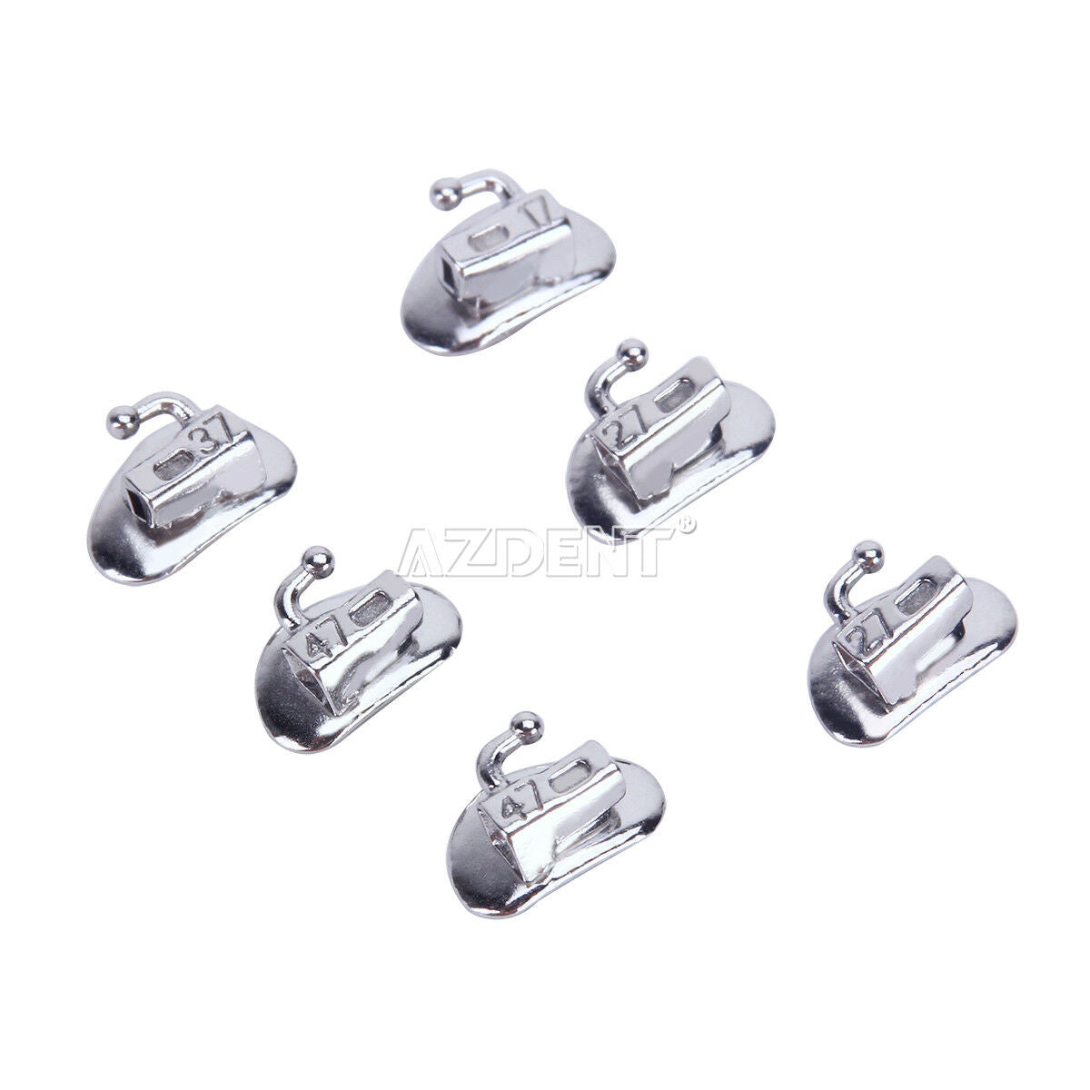 3 X AZDENT Dental Buccal Tube Bonding 2nd Molar Roth 018 Non-Convertible Split