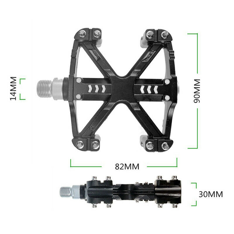 2x Bike Bicycle Cycling Sealed Bearing Pedal Flat Platform MTB 9/16" DH BMX 14mm