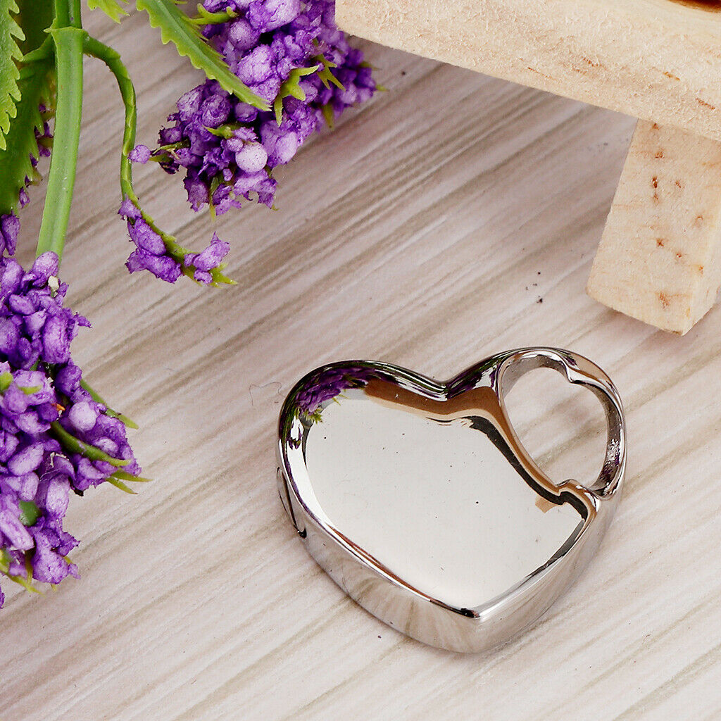 Glossy Memorial Urn Ash Cremation Charms Keepsake Stainless Steel Mini Heart