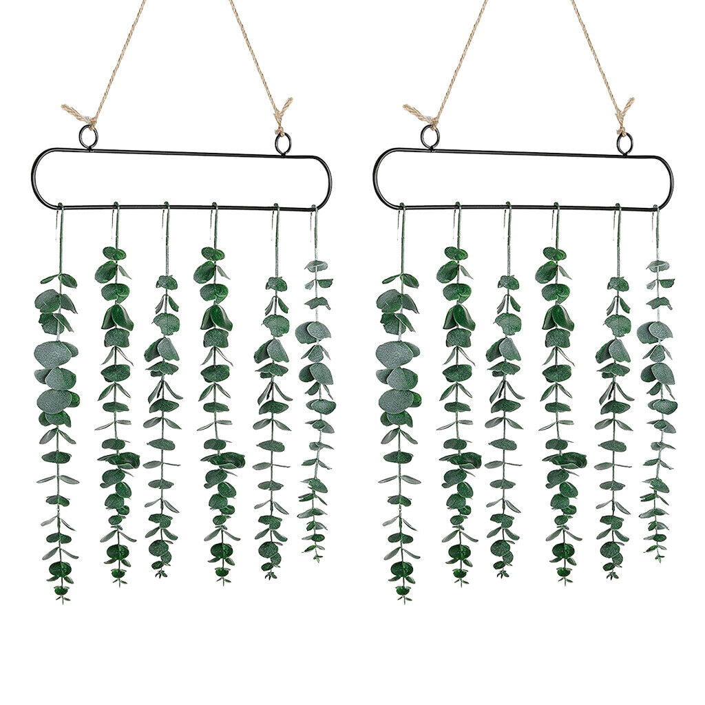 2Pcs Rustic Eucalyptus Wall Decor Plant Vine Boho Bedroom Wedding Decoration
