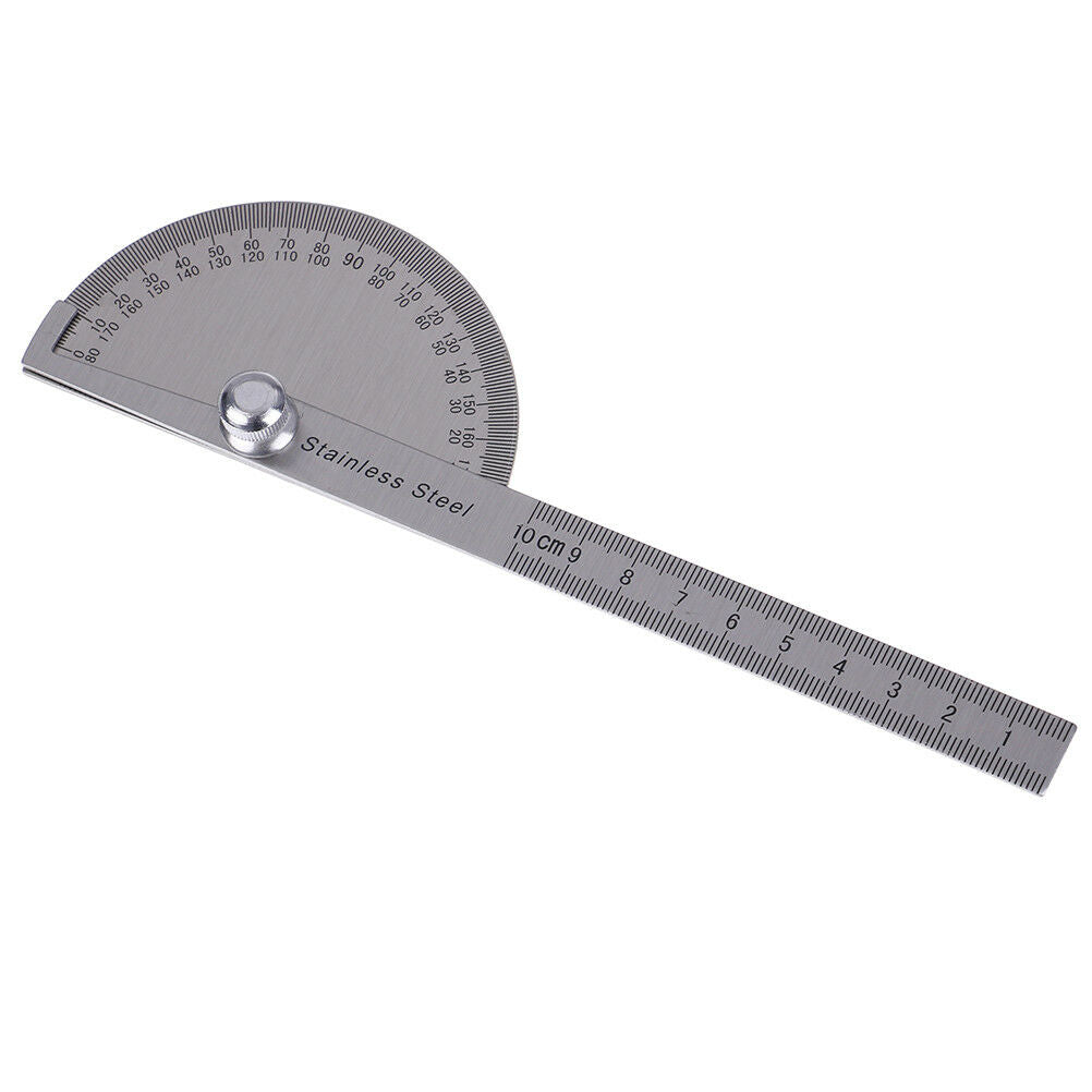 Stainless steel 180 degree protractor angle finder arm measuring ruler tool D FT