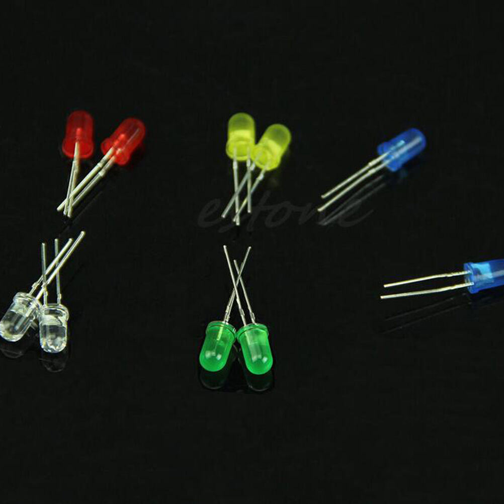100x 5mm White Green Red / Blue / Yellow LED Light Bulb Bright Diode Diff.l8