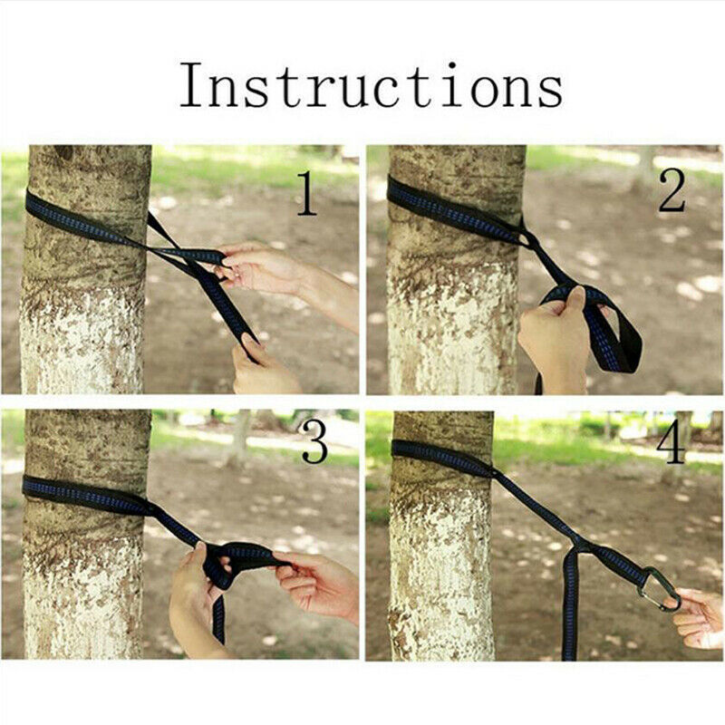 2Pcs Outdoor Tree Hanging Hammock Strap Climbing Rope Yoga Extend Stretch.l8