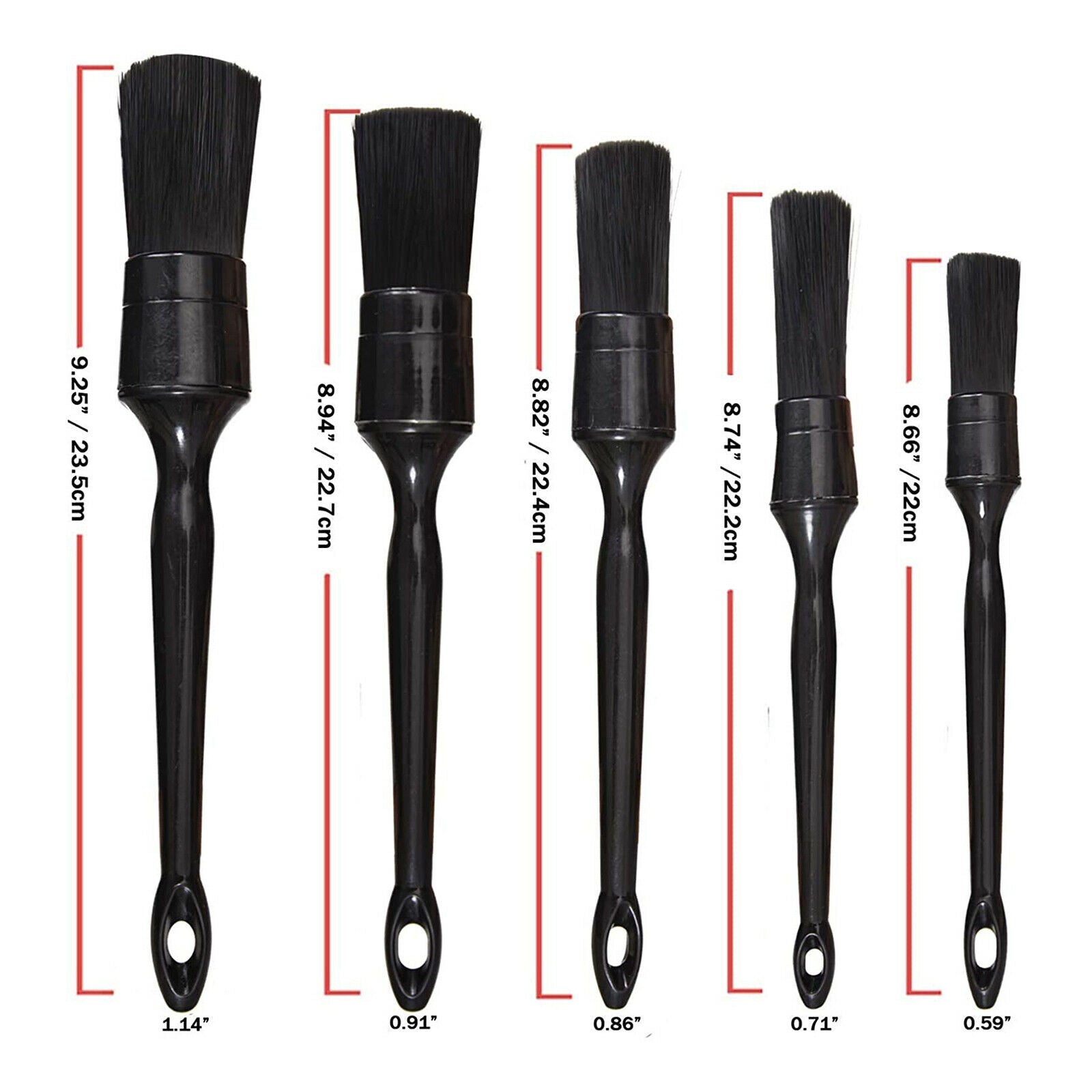 5pcs/Set Car Detailing Brush Kit Automotive Tires Wheel Detail Clean Brush
