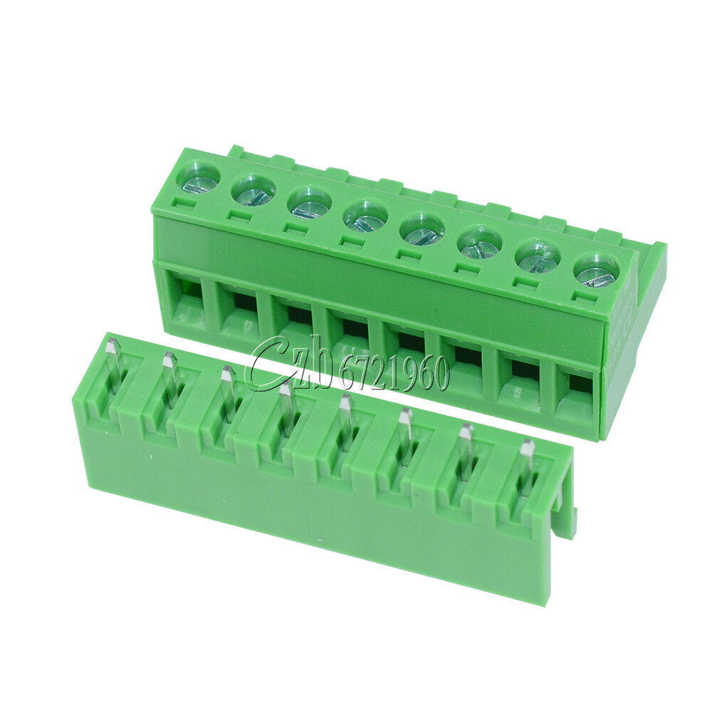 10sets 2EDG 8Pin Plug-in Screw Terminal Block Connector 5.08mm Pitch Right Angle