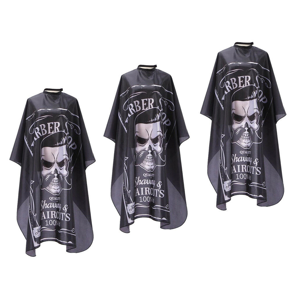 3x Pro Barber Shop Cape Home Haircutting Gown Hairdressing Patterned Aprons