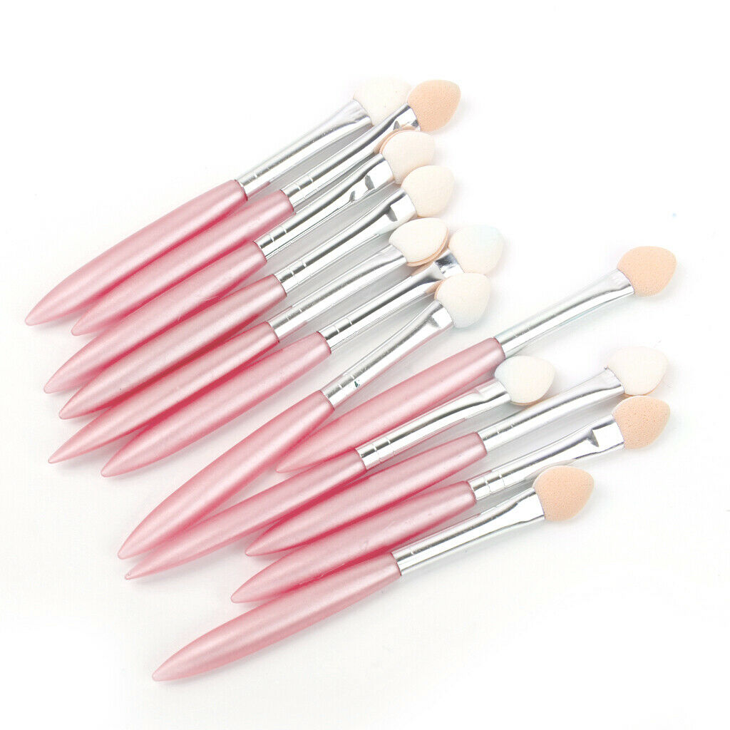 12 lot Disposable Eyeshadow Eyebrow Powder Brushes Applicators Tools Random