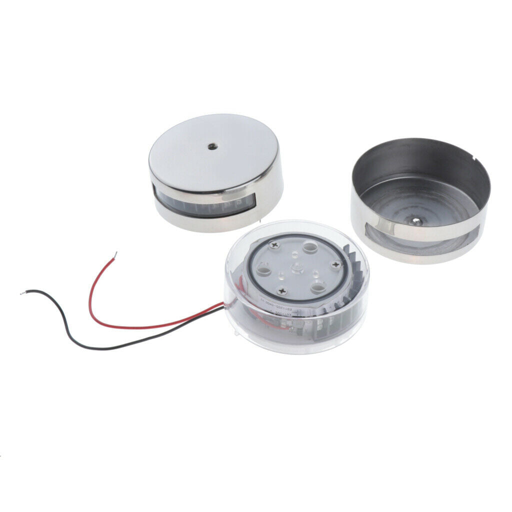 2 Pieces Waterproof LED Light Pin 1.7W Chromed Brushed Stainless Steel
