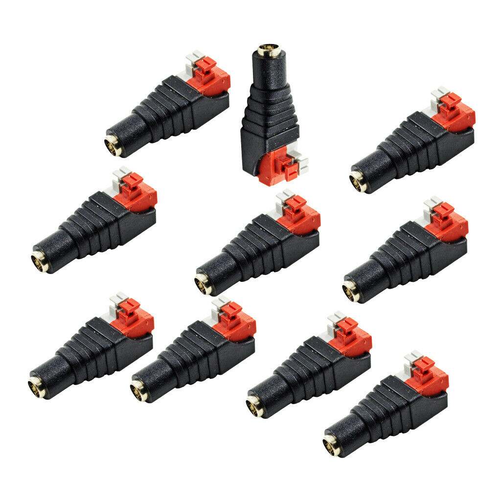 20PCS Red 12V Male Female DC Power Plug Adapter Connector for LED Strip Light