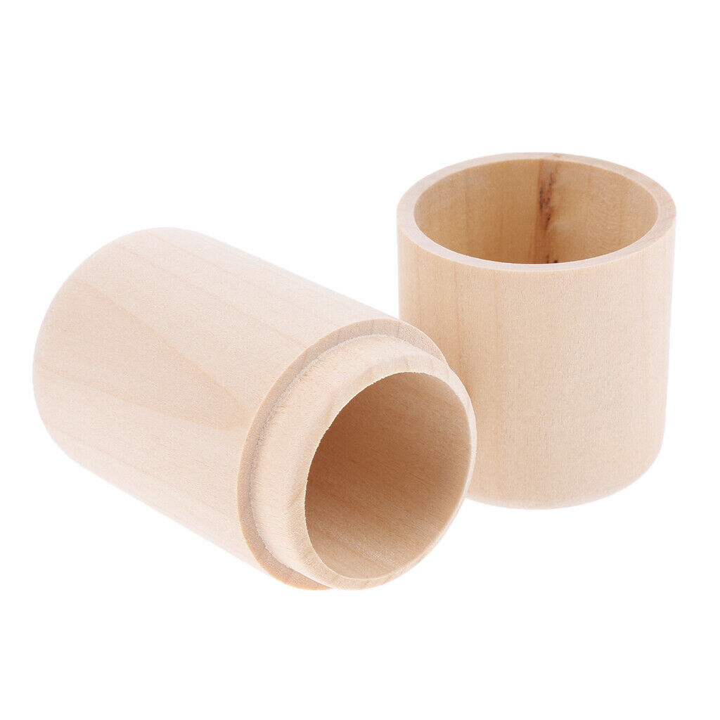 2x Cylinder Wood Storage Box Essential Oil Carry Case Organizer Holder 10ml