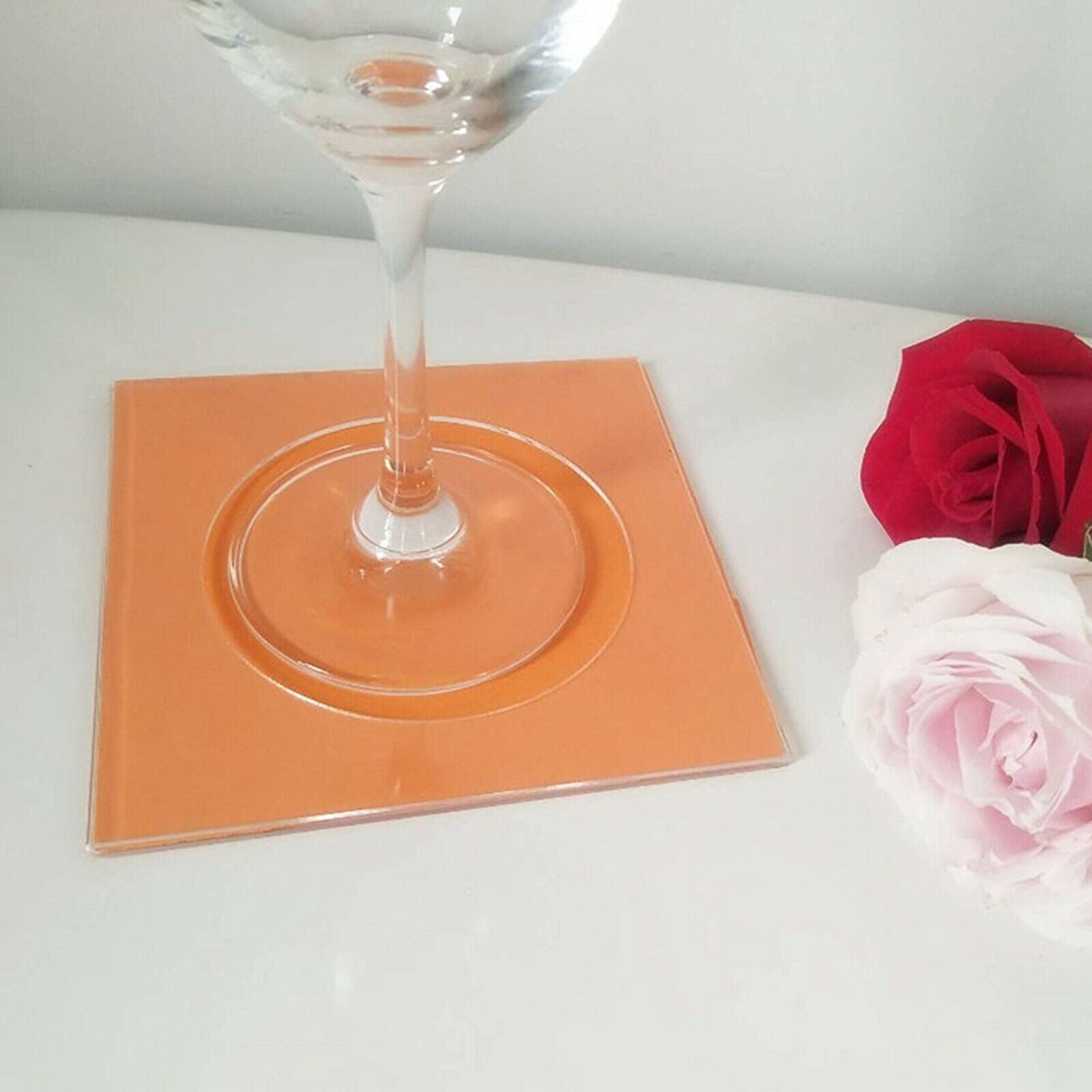 2/Set Clear Cocktail Napkin Holder Coffee Table Coasters Dining Table Decor