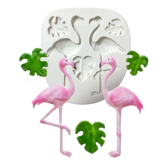 Flamingo Turtle Leaf Silicone Molds Clay Mould Cake Decorating Tools DIY