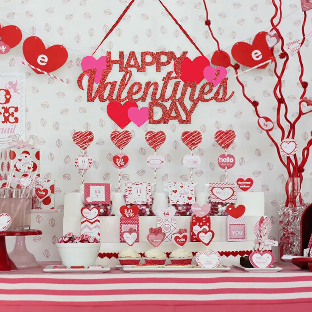 Door Hanging Sign Happy Valentine Day Pendant Wall Door Home Party Ornaments