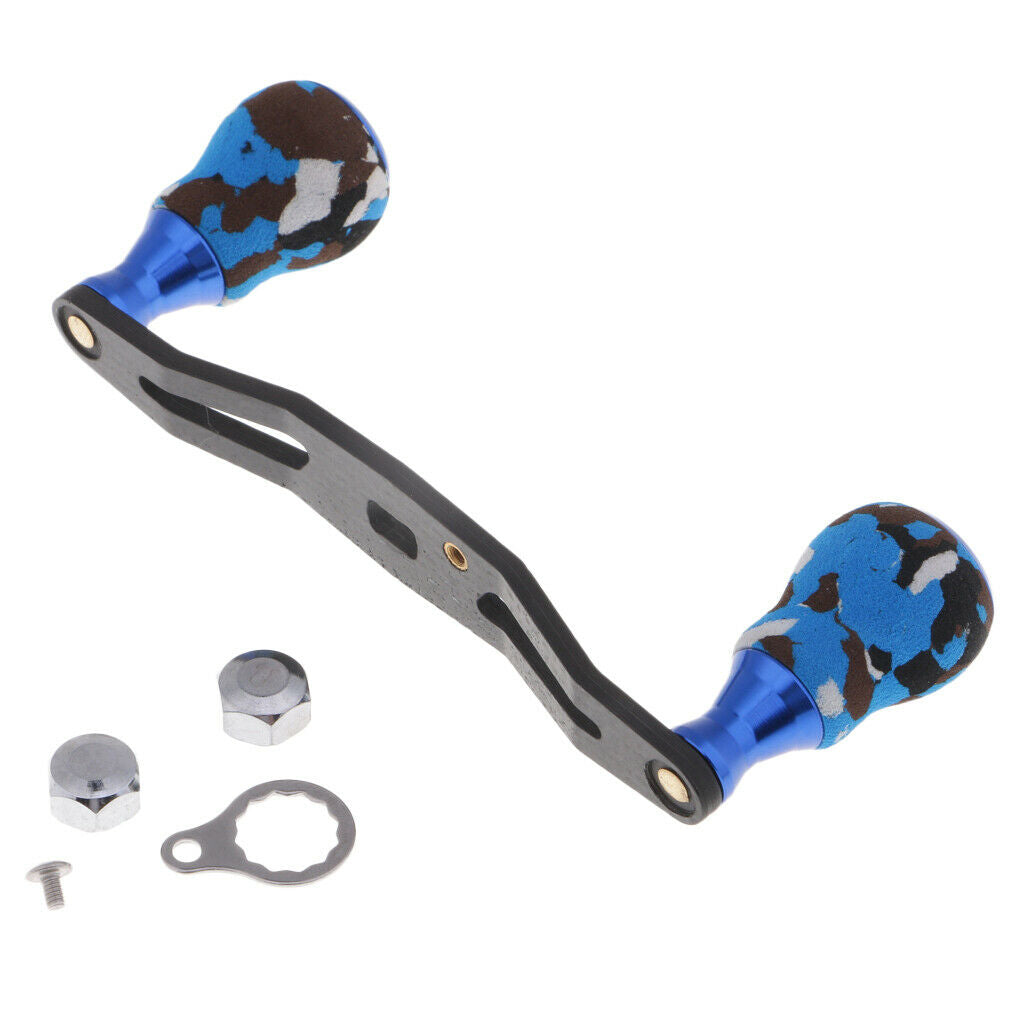 Carbon Fiber Fishing Reel Handle and Knob Baitcasting Reel Replacement Blue