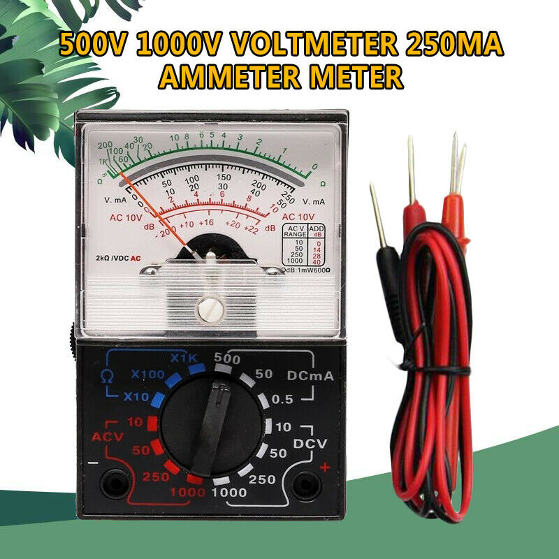 250mA 1000V Voltmeter DC/AC Ammeter 1K Resistance Meter Analog Multimeter Tools