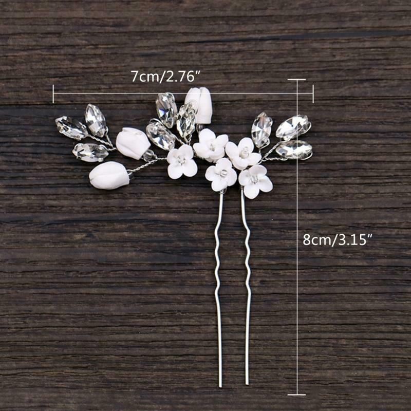 Bride Hairpins Wedding Luxury Decoration Headwear Jewelry Floral Elegant Stick