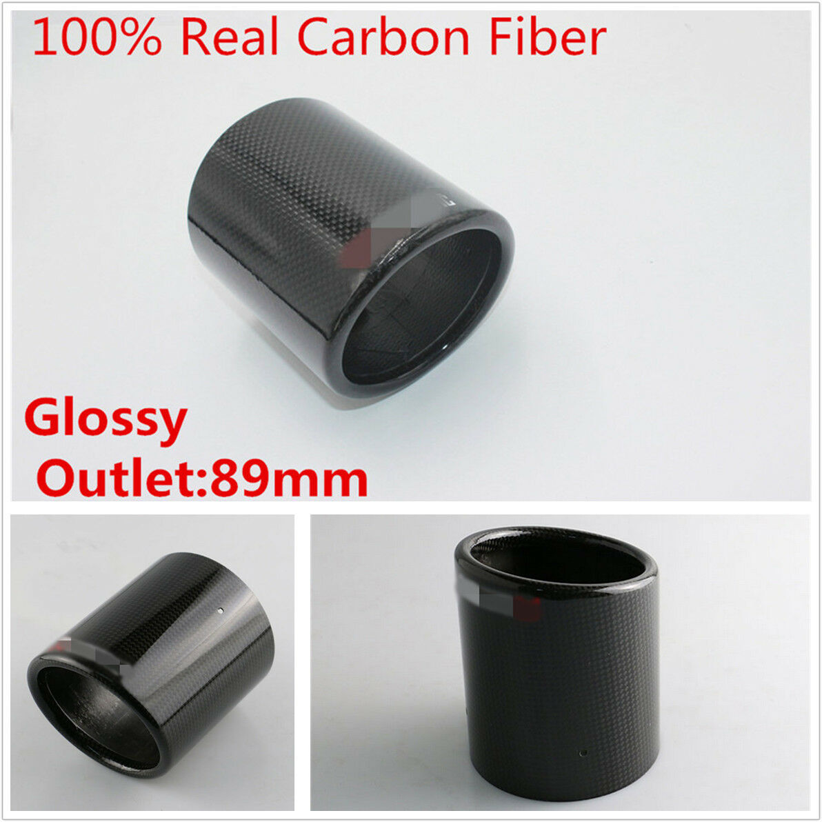 89mm Carbon Fiber Car SUV Exhaust Muffler Pipe Tip Cover Exhaust Tip Accessories