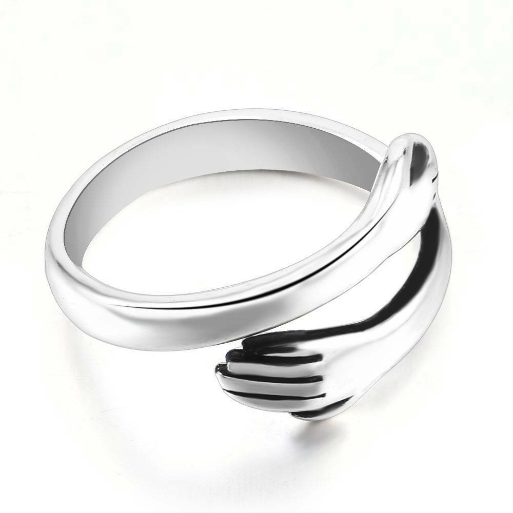 US Hug Shape Engagement Ring - Adjustable for Couple Lover Friends Jewelry Gift