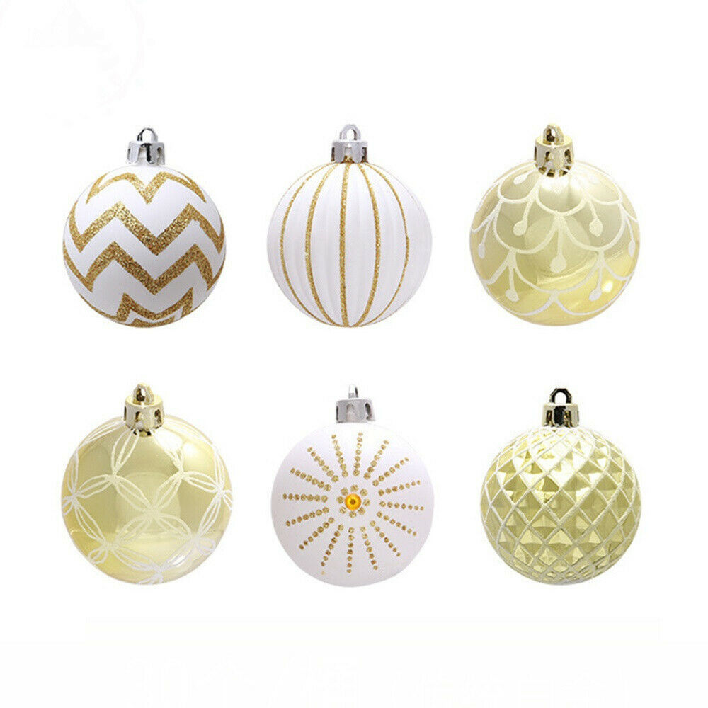 24pc Christmas Ornaments Painted Christmas Balls Christmas Tree Decoration Balls