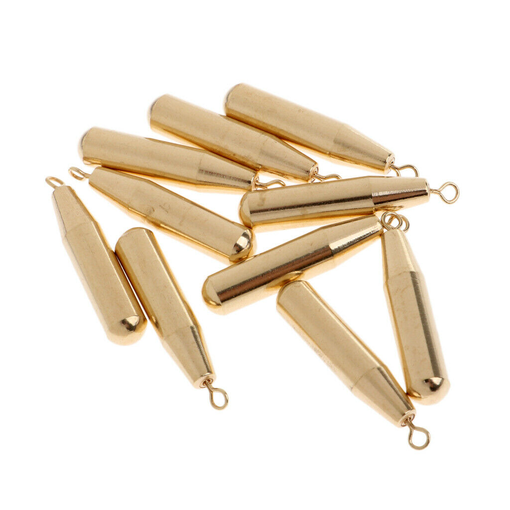 30x Wholesale Golden Brass Sinker Weights Finesse Perch Pike 1.8g 5g 10g