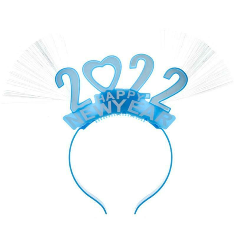 Glowing Happy New Year Headband 2022 Luminous Headband Decoration Party Favors