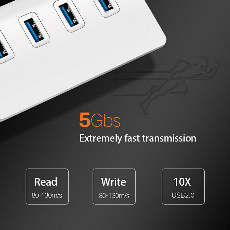 Portable USB 3.0 HUB 4 Port Aluminum 5Gbps High Speed USB 3.0 Hub USB Split DF