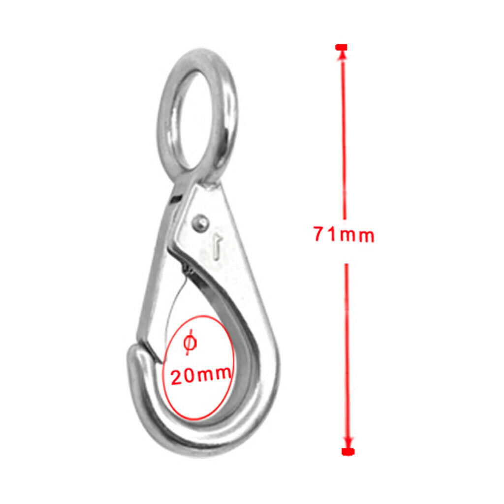 4pcs Marine Grade 316 Stainless Steel Spring Snap Hooks 71mm