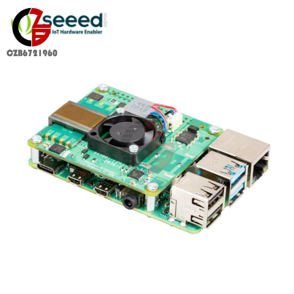 Raspberry PI 4B/3B 64bit HAT Motherboard Computer W/Controllable Brushless Fan
