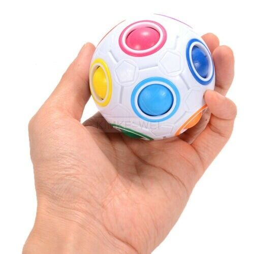 White Rainbow Magic Ball Plastic Speed Cube Twist Puzzle Toys for Kids Gift
