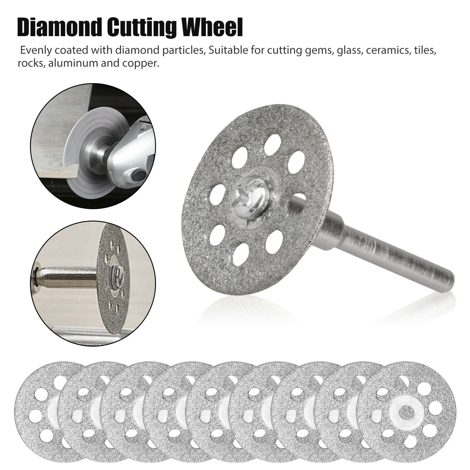 42PCS Diamond Grinding Carving Cutting Wheel Burr Bit Set For Dremel Rotary Tool