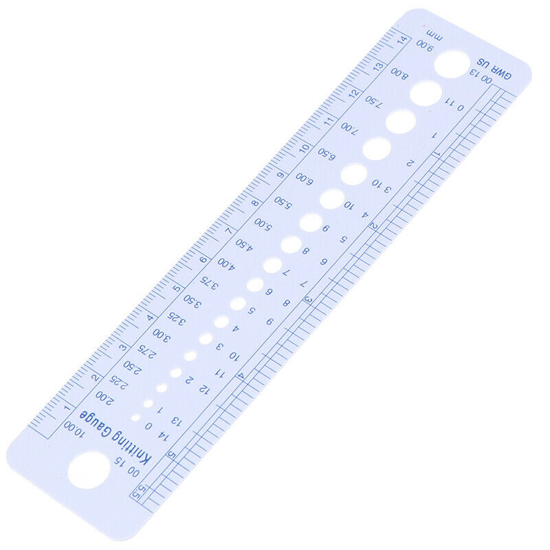 2-10mm Sew Ruler Tools Knitting Needle Gauge Inch cm Ruler Measure Sewing.l8