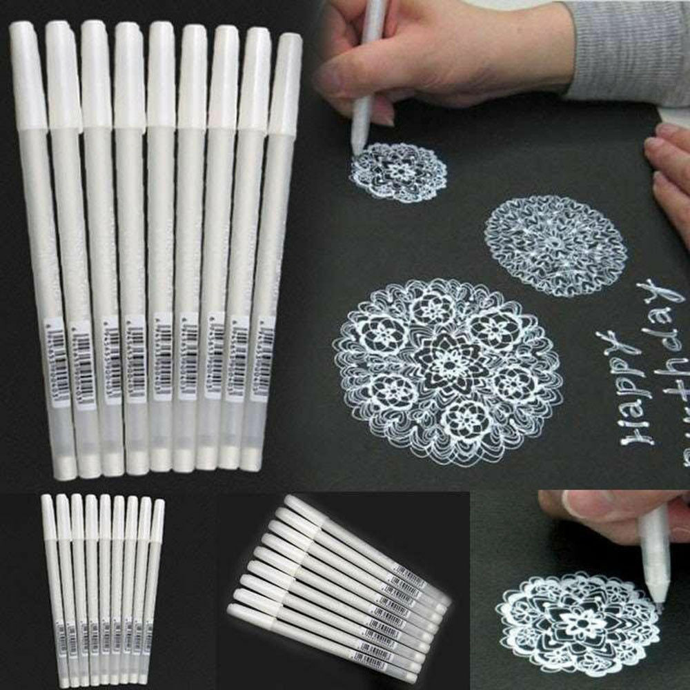 0.8mm White Ink Color Photo Album Gel Pen Archival Stationery Office Supplies