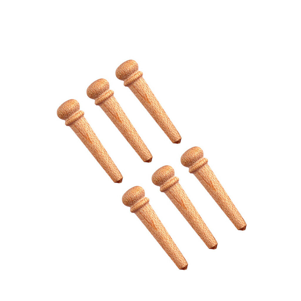 Maplewood Acoustic Guitar Parts Bridge End Pins fr Luthier Tool Set of 6 Red