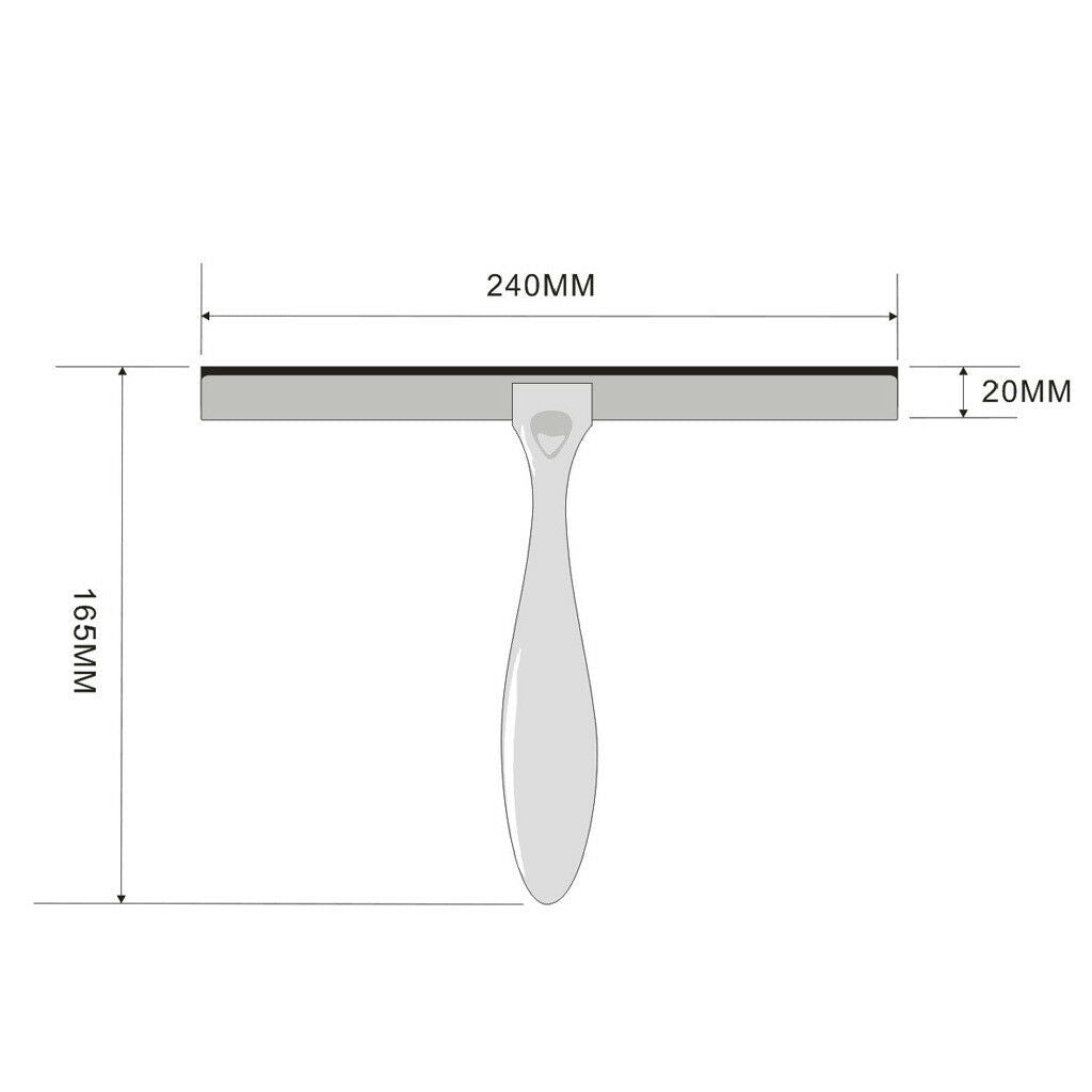 2x Stainless Steel Shower Squeegees with Suction Base Holder for Home Mirror
