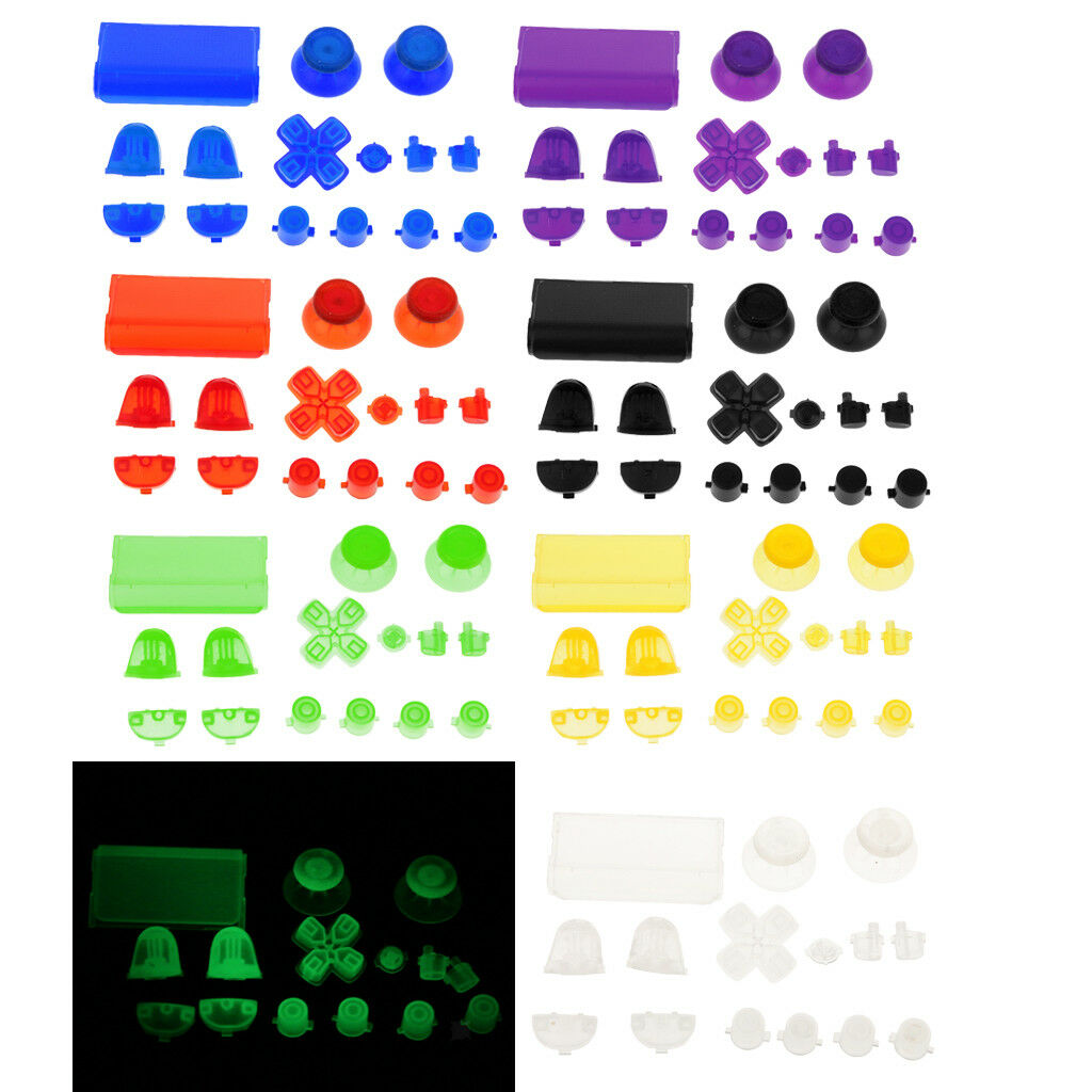 2x For Sony PS4   4 Full Button Set - Glow in Dark Night Luminous