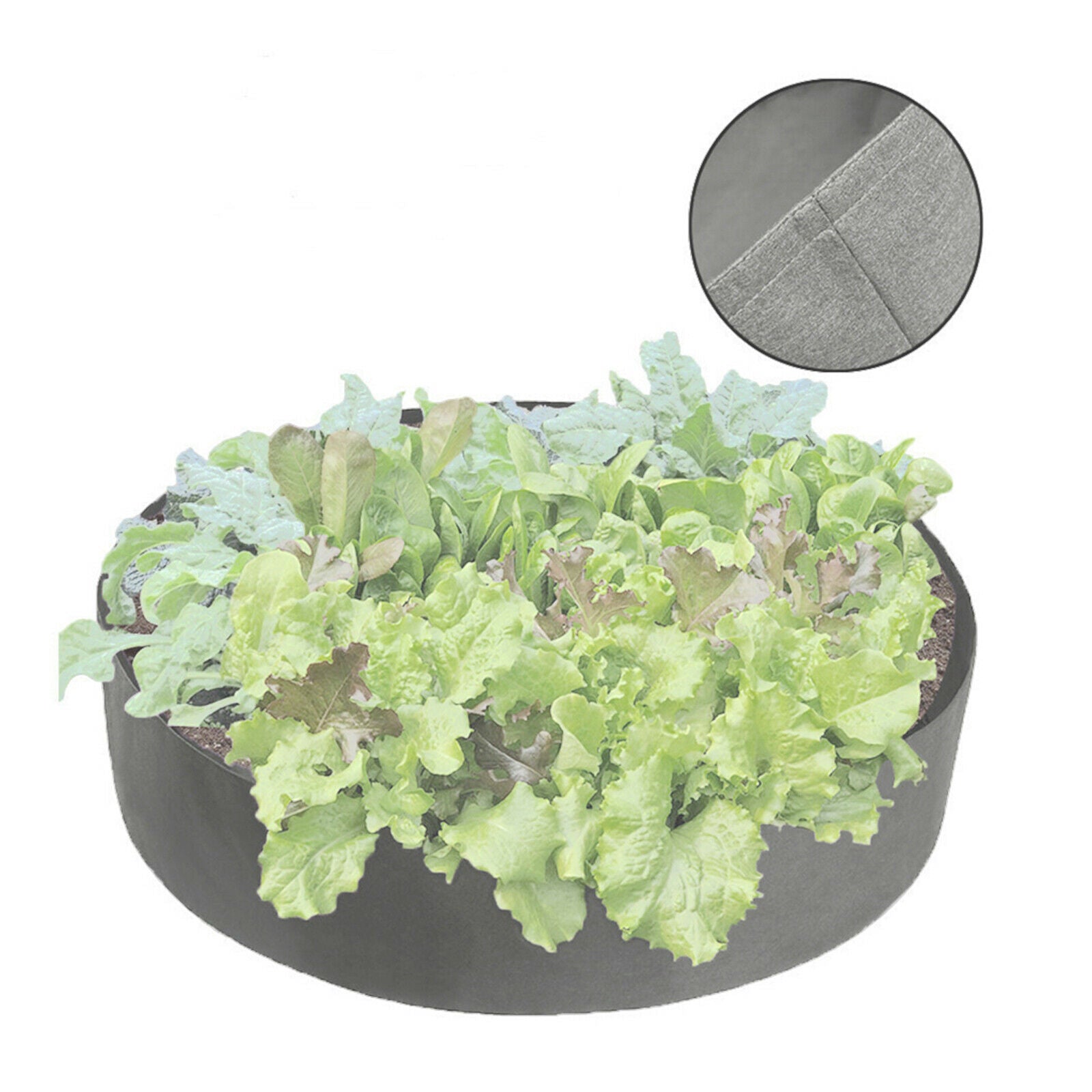 Fabric Raised Bed Garden Grow Bag Box Pouch Indoor/Outdoor Gray_60x20cm
