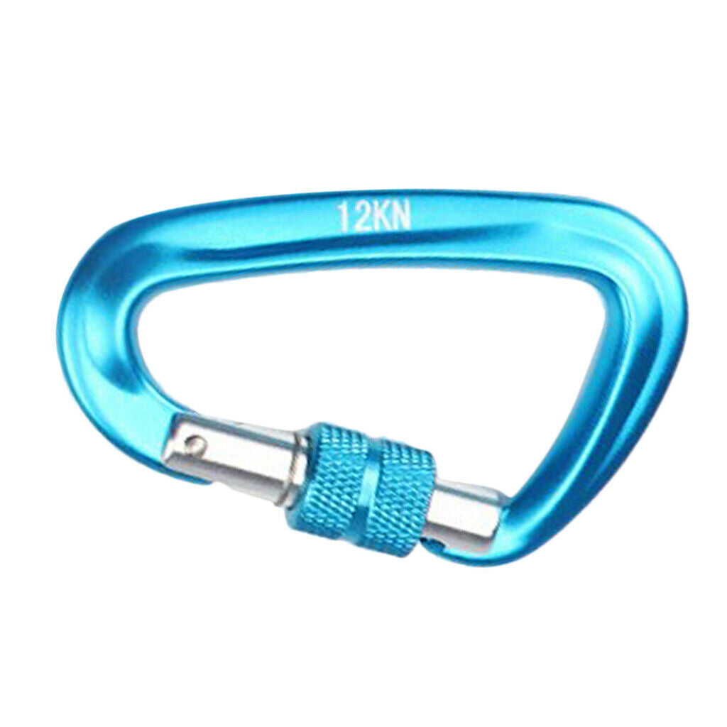 Aluminum D-Ring Locking Large Carabiners Clip for Outdoor Camping Sky Blue