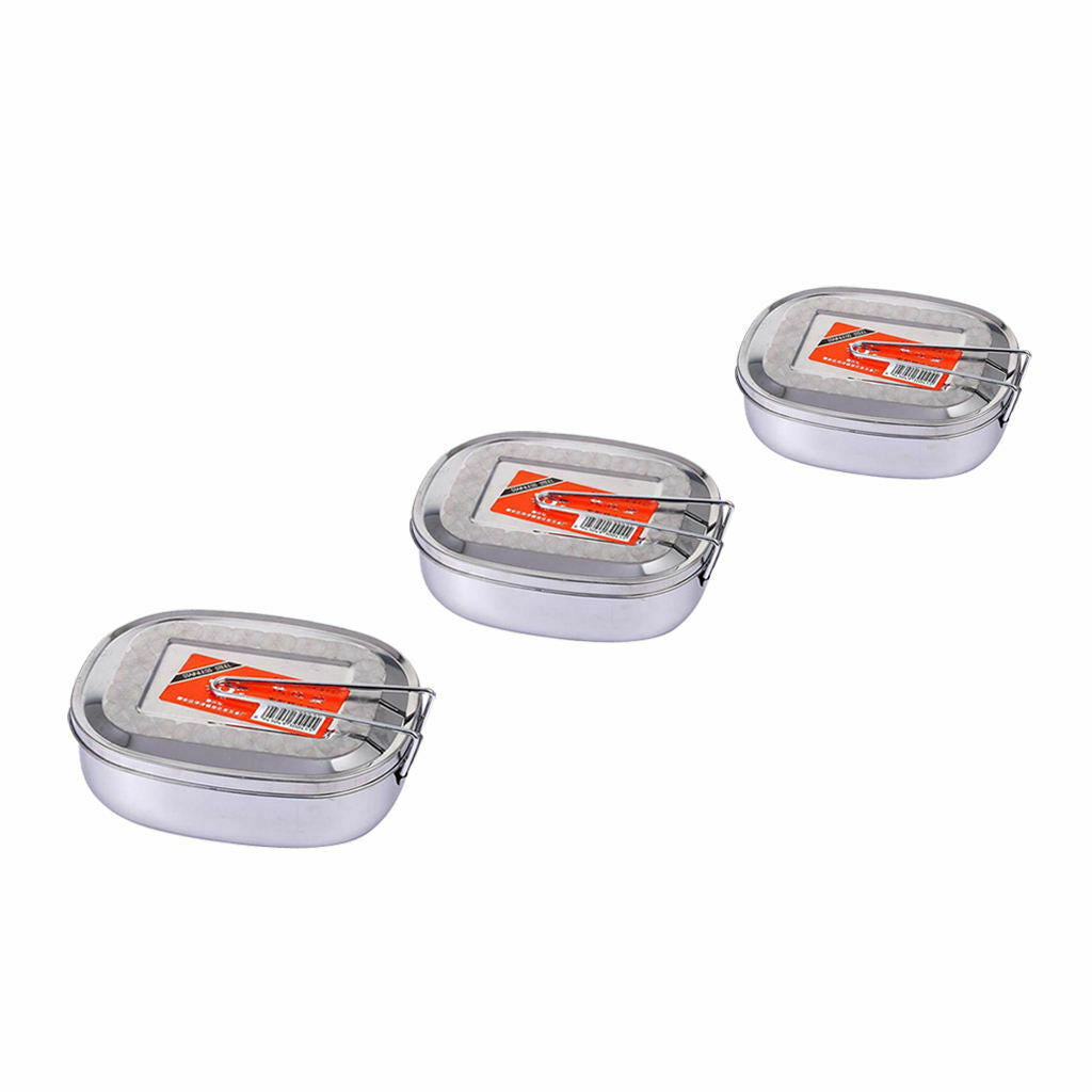Stainless Steel Bento Lunch Box Outdoor Camping Picnic Food Container M