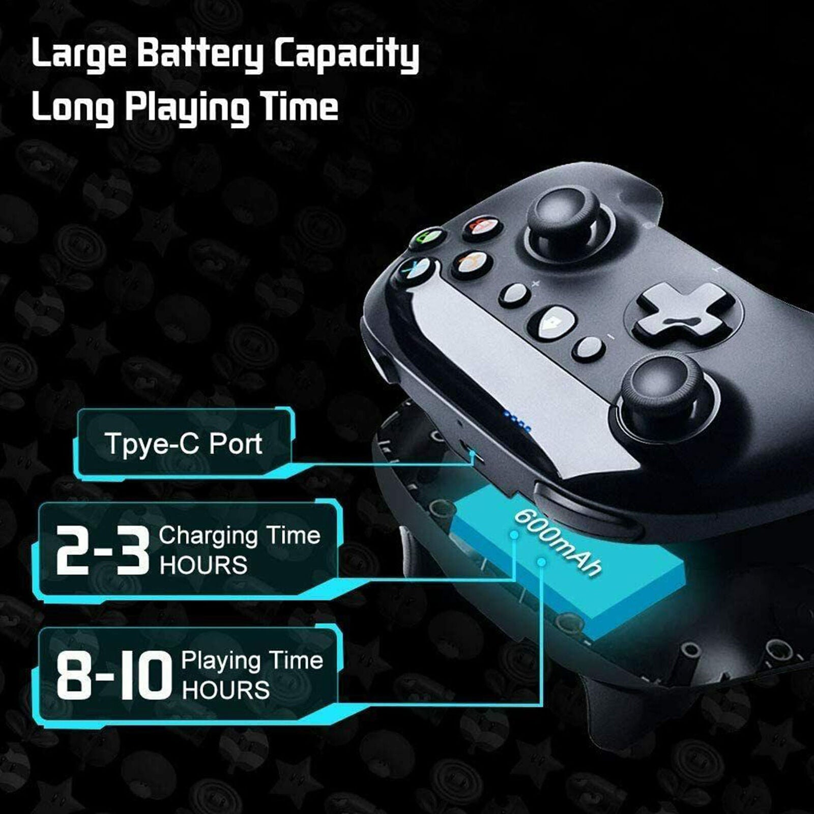 For Nintendo Switch Wireless Pro Controller Gamepad Joypad Joystick Remote Black