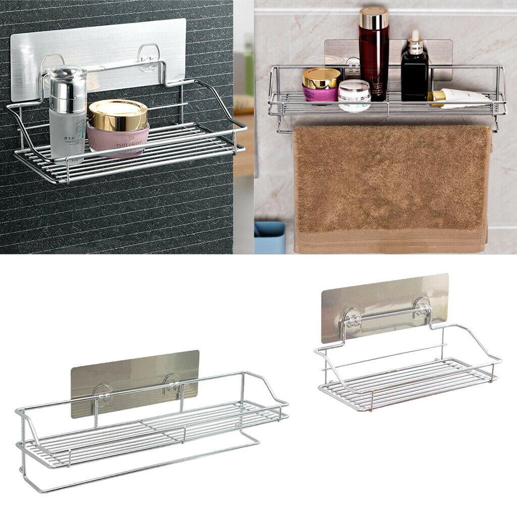 Stainless   Steel   Storage   Rack   Shower   Shampoo   Shelf   Bathroom   Towl